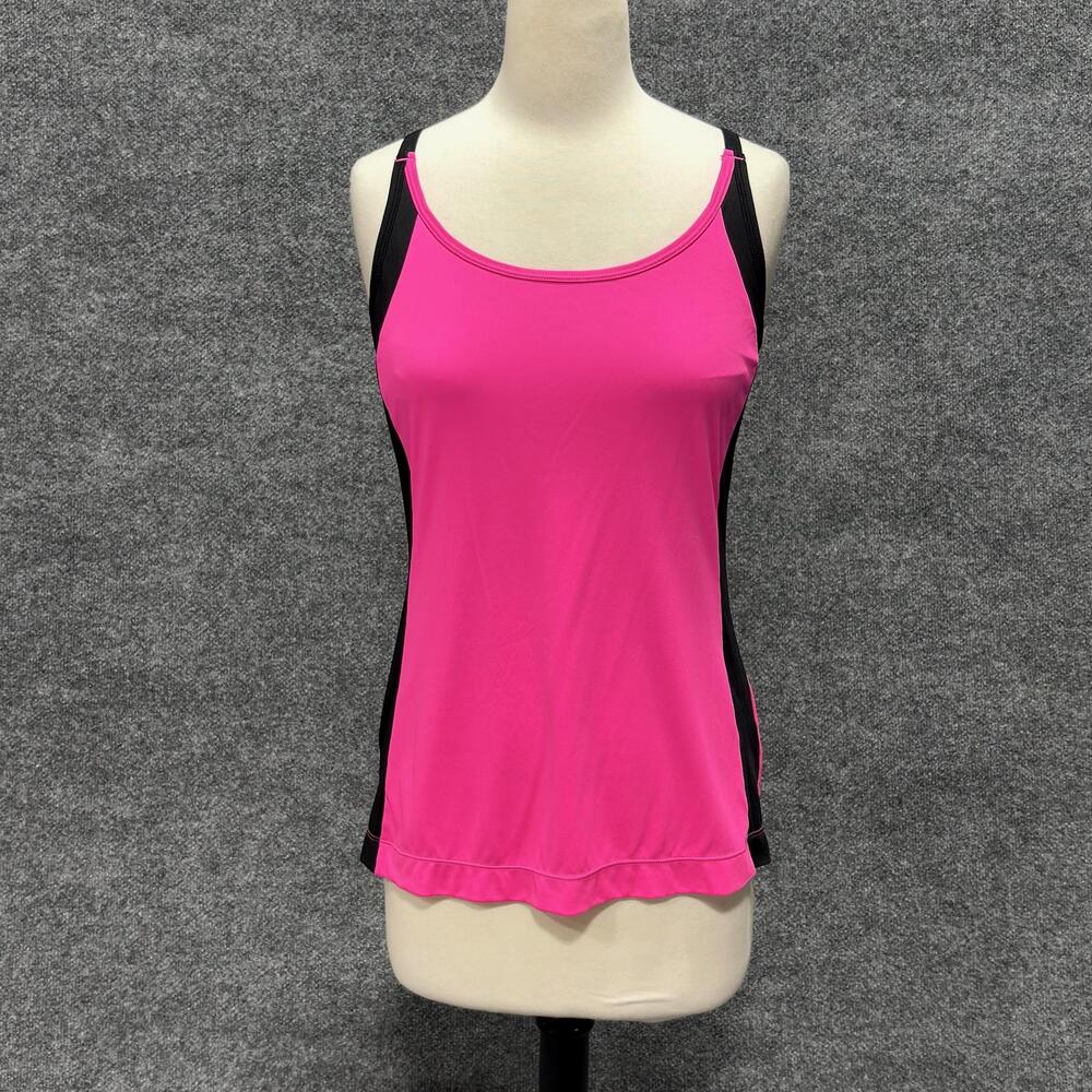 Fila Tank Top Womens Small Pink Black Colorblock Adjustable Straps Athletic